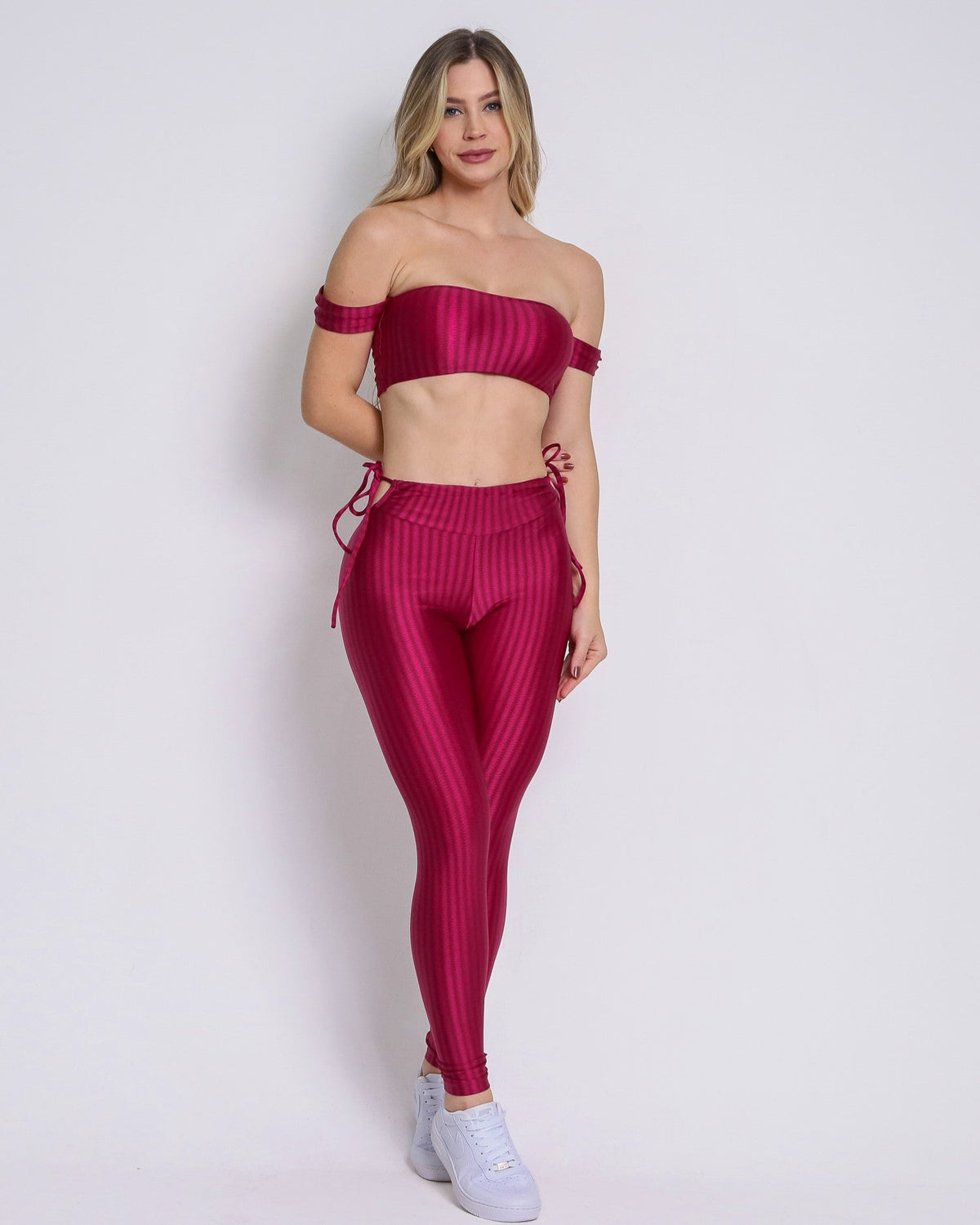 Conjunto Legging Empina Bumbum Cirre + Top Ciganinha