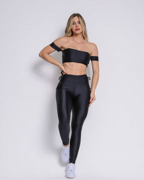 Conjunto Legging Empina Bumbum Cirre + Top Ciganinha